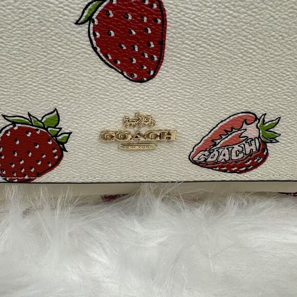 Coach Klare Crossbody With Strawberry Print Gold/Chalk Multi CAL65 NWT - Picture 9 of 10